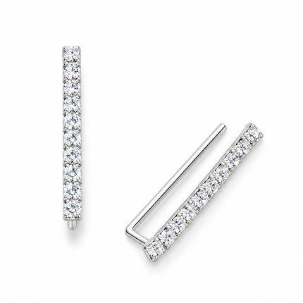 Earclimbers met zirkonia steentjes 925 zilver