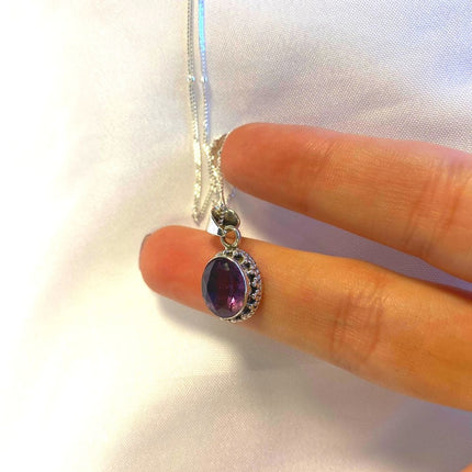 Amethist ketting - 925 zilver