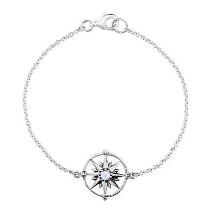 Armband Kompas maansteen - 925 zilver