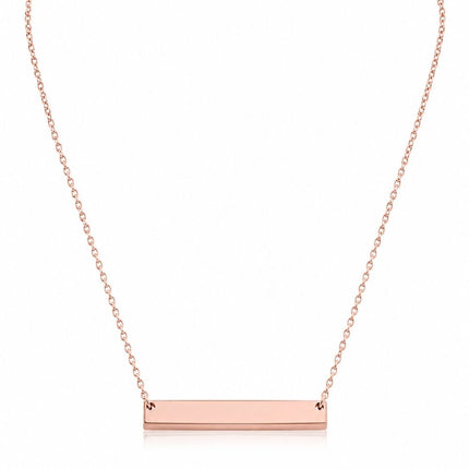 Bar ketting rose plated