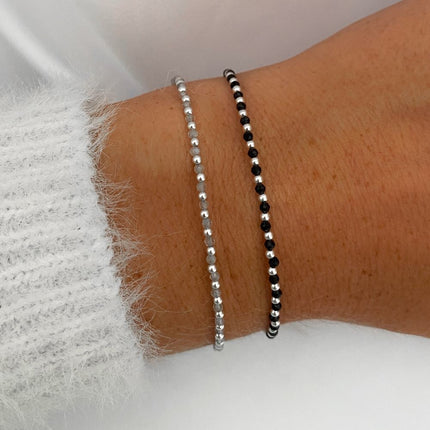 Black spinel edelsteen armband Sophie - 925 zilver