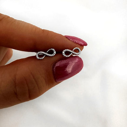 Boho oorknopjes infinity - 925 zilver