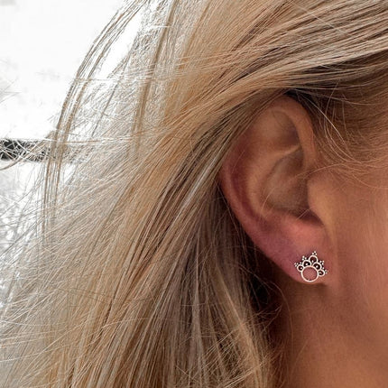Boho oorknopjes Solara - 925 zilver
