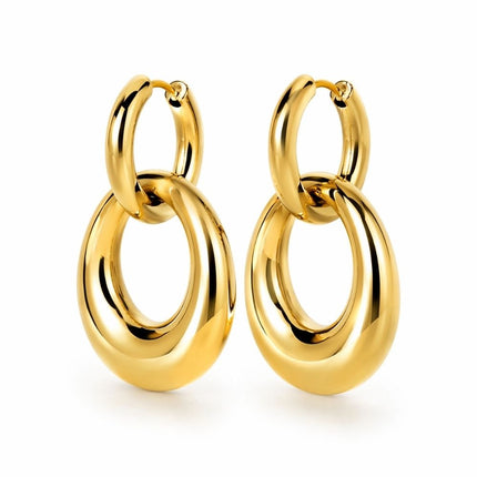 Curve Link oorbellen - goud