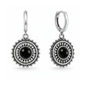 mooie mandala oorbellen met black onyx edelsteen