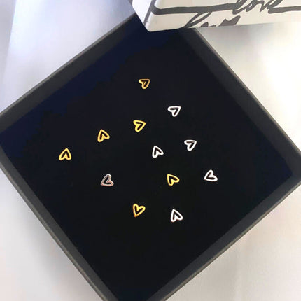 Hartjes oorknopjes - goldplated