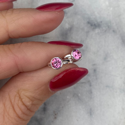 Hugging Zirconia Pink - 925 zilver