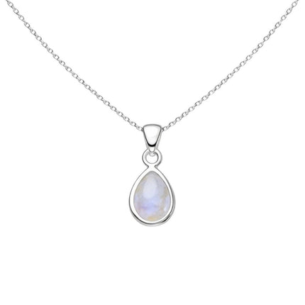 Ketting moonstone teardrop - 925 zilver