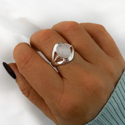 Maansteen ring Onda - 925 zilver