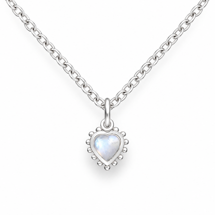 My Unique Style Amara hartjesketting met maansteen - 925 zilver