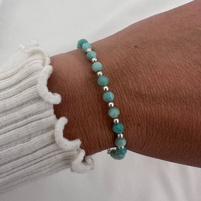 My Unique Style Armband Aura Amazoniet - 925 zilver