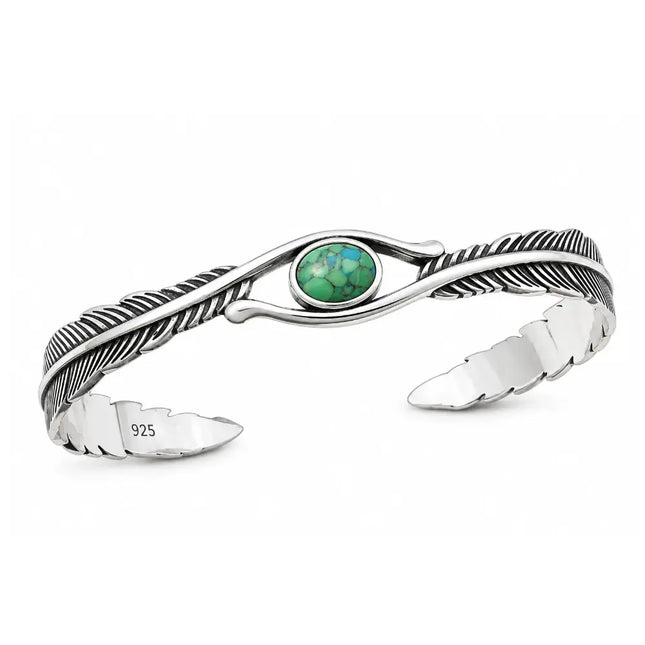 My Unique Style Armband Feather Turquoise - 925 zilver
