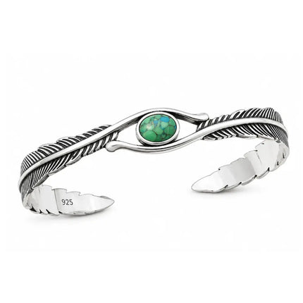 My Unique Style Armband Feather Turquoise - 925 zilver