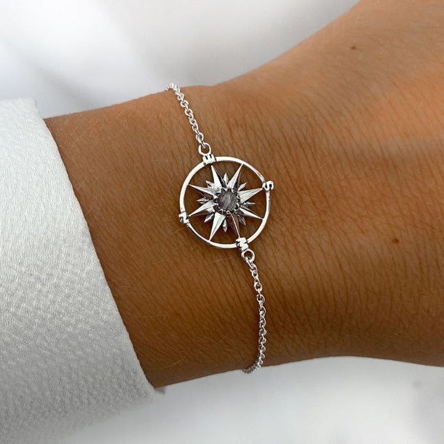 My Unique Style Armband Kompas maansteen - 925 zilver