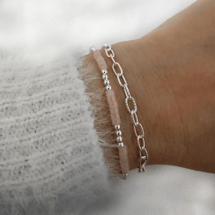 My Unique Style Armband Lyris Rozenkwarts - 925 zilver