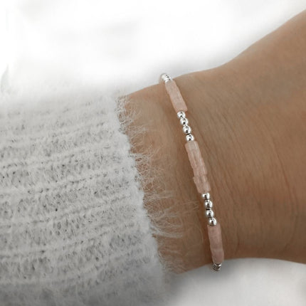 My Unique Style Armband Lyris Rozenkwarts - 925 zilver