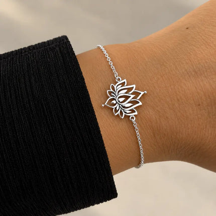 My Unique Style Armband white lotus - 925 zilver