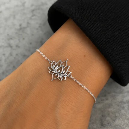 My Unique Style Armband white lotus - 925 zilver