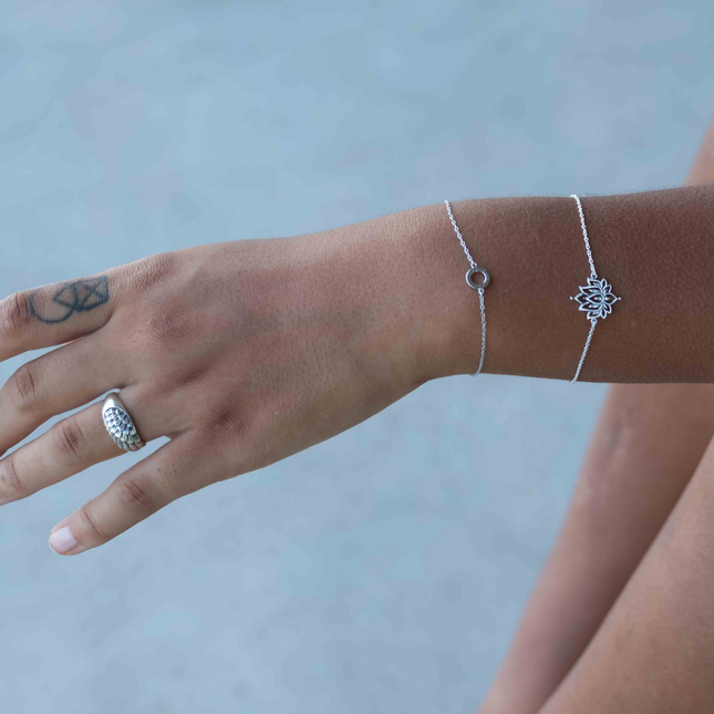 My Unique Style Armband white lotus - 925 zilver