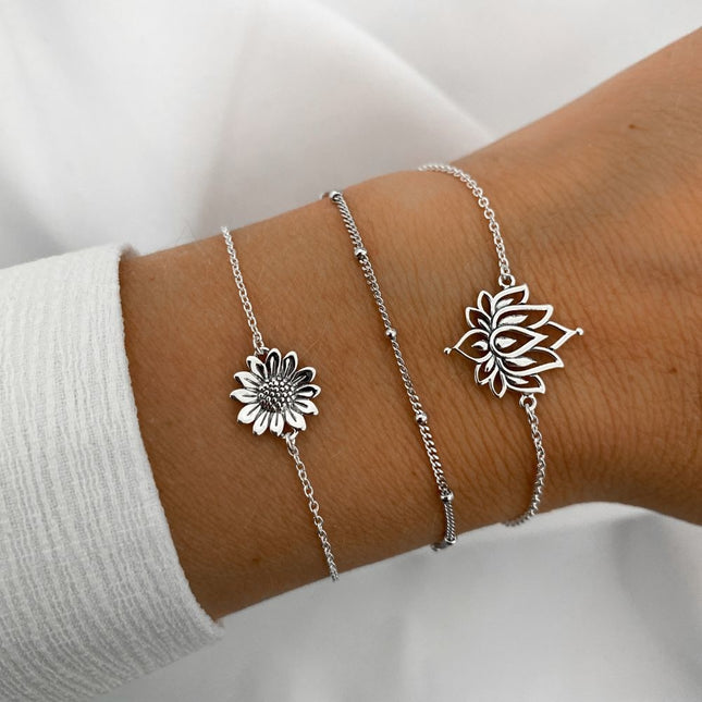 My Unique Style Armband white lotus - 925 zilver
