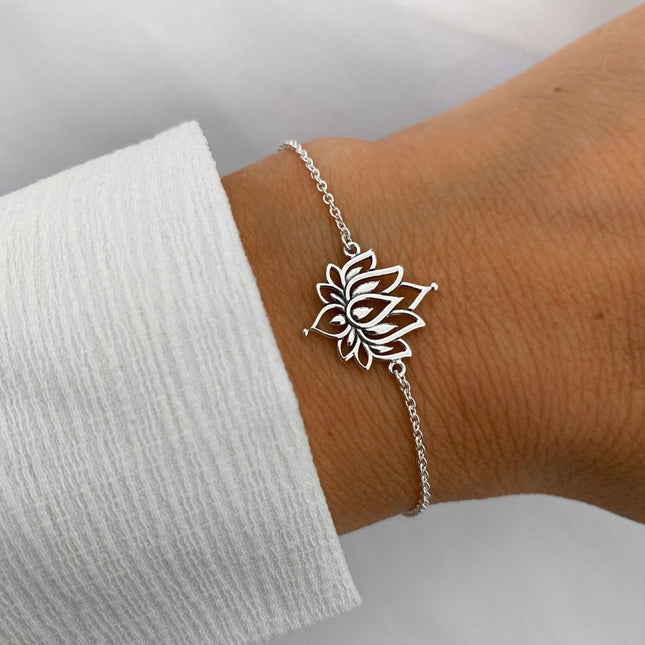 My Unique Style Armband white lotus - 925 zilver
