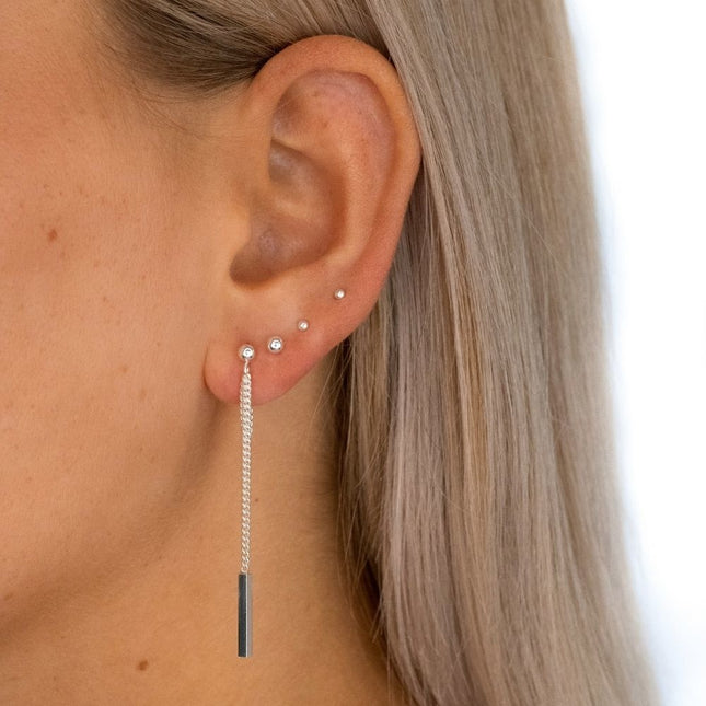 My Unique Style Bar Chain Studs - 925 zilver