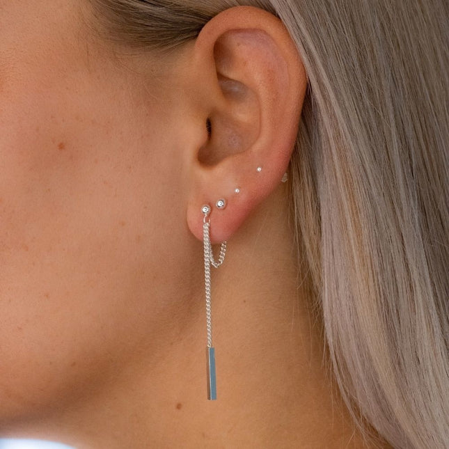 My Unique Style Bar Chain Studs - 925 zilver
