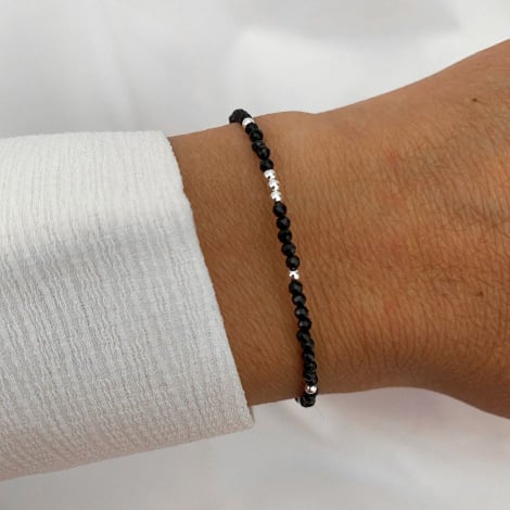 My Unique Style Black Onyx kralen armband - 925 zilver