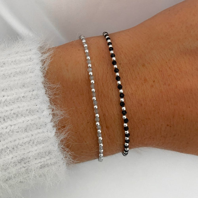 My Unique Style Black spinel edelsteen armband Sophie - 925 zilver