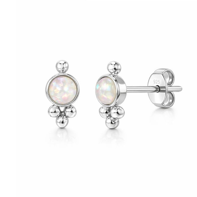My Unique Style Bohemian Sparkle Opaal oorknopjes - 925 zilver