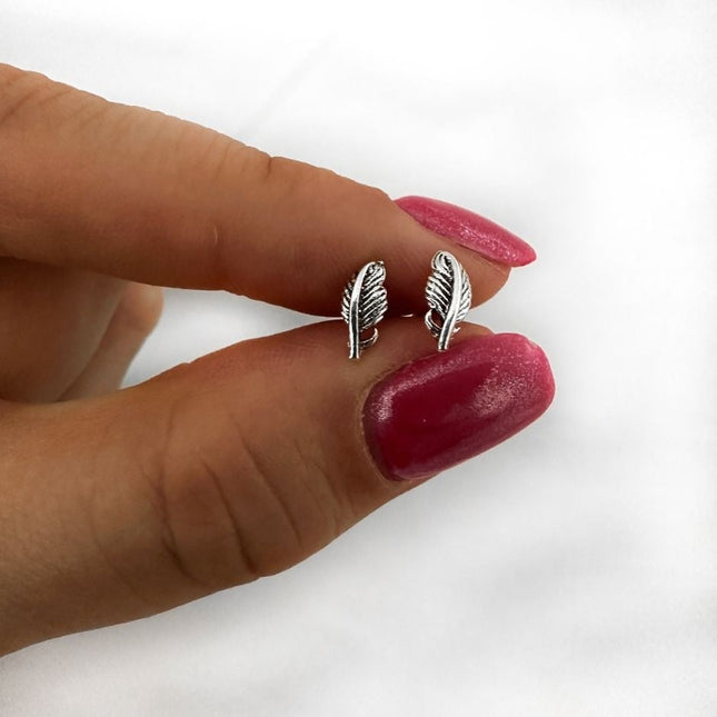 My Unique Style Boho oorknopjes Feather - 925 zilver
