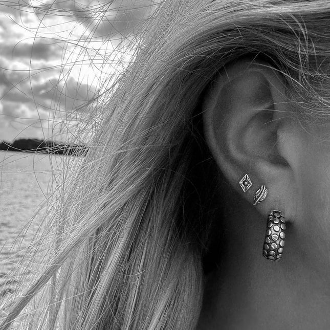 My Unique Style Boho oorknopjes Feather - 925 zilver