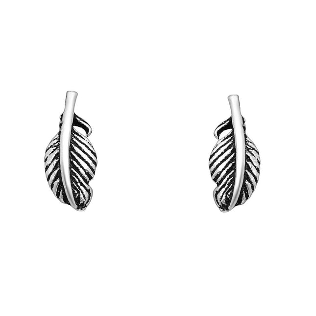 My Unique Style Boho oorknopjes Feather - 925 zilver