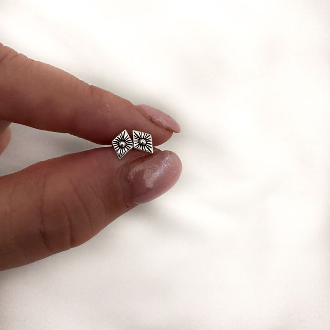 My Unique Style Boho oorknopjes Rhombus - 925 zilver