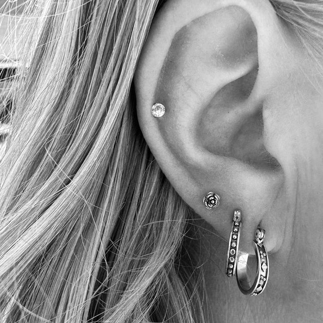 My Unique Style Boho oorknopjes Rose - 925 zilver