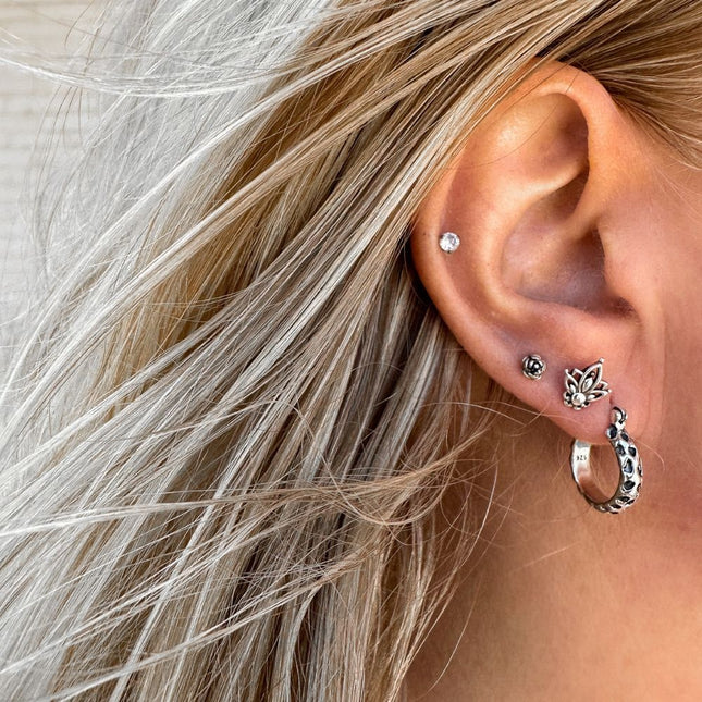 My Unique Style Boho oorknopjes Rose - 925 zilver