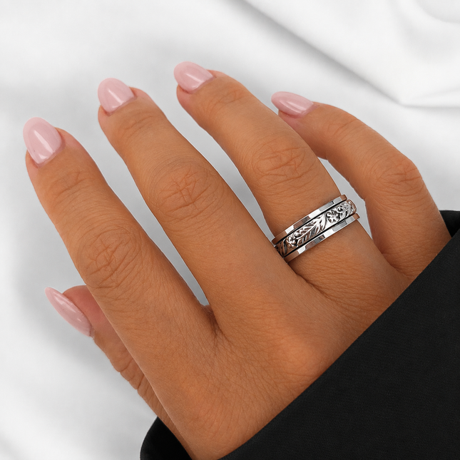 My Unique Style Boho spin band ring - 925 zilver