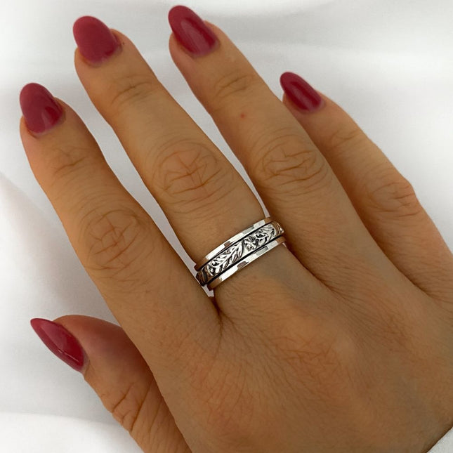 My Unique Style Boho spin band ring - 925 zilver