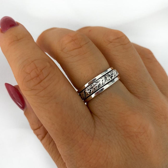 My Unique Style Boho spin band ring - 925 zilver