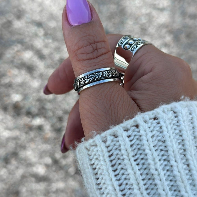 My Unique Style Boho spin band ring - 925 zilver
