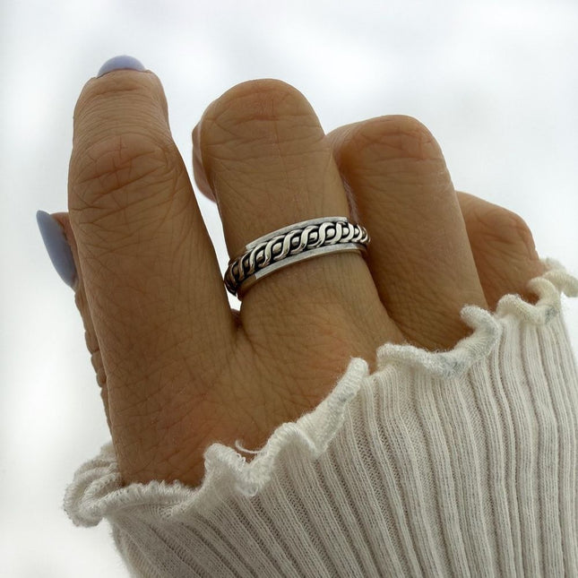 My Unique Style Boho spin ring Weave - 925 zilver