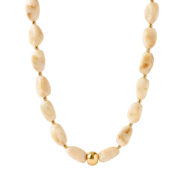 My Unique Style Bold Beads Necklace - Ivory White