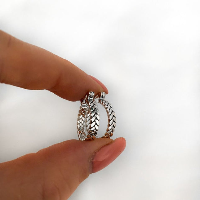 My Unique Style Braided oorringen - 925 zilver