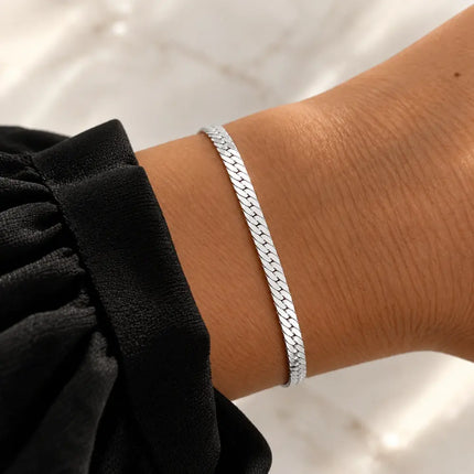 My Unique Style Flat snake bracelet - 925 zilver
