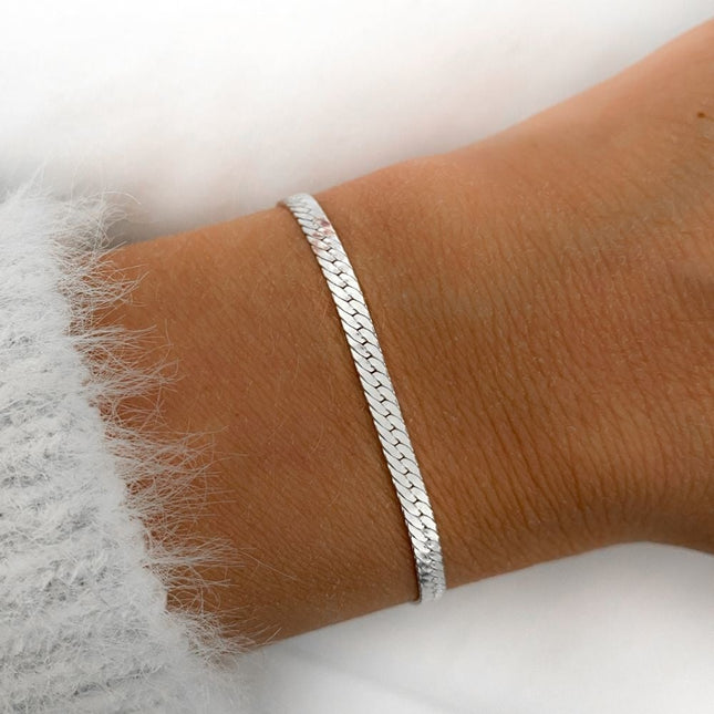 My Unique Style Flat snake bracelet - 925 zilver