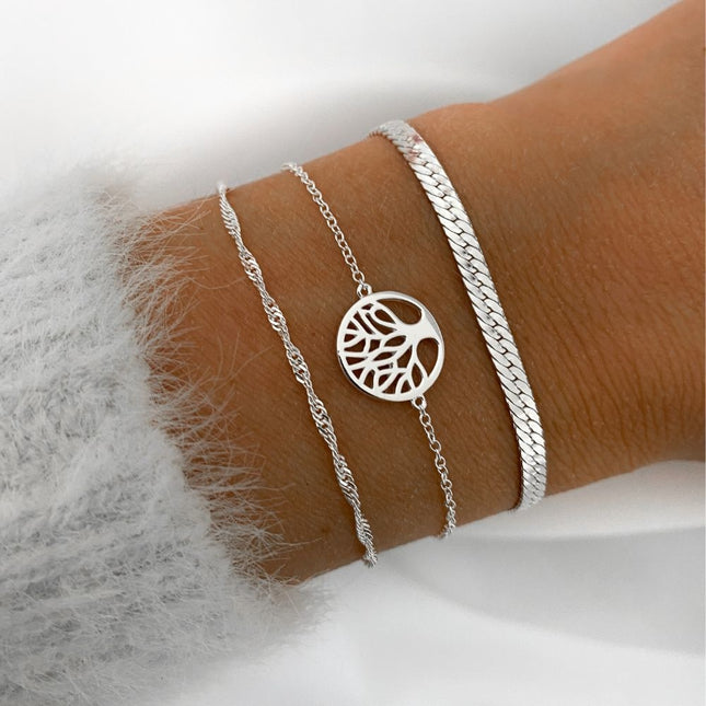 My Unique Style Flat snake bracelet - 925 zilver
