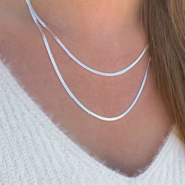 My Unique Style Flat snake necklace - 925 zilver