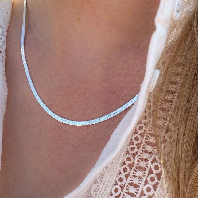 My Unique Style Flat snake necklace - 925 zilver