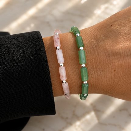 My Unique Style Green Quartz Flow armband - 925 zilver