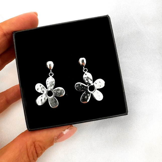My Unique Style Hammered blooms oorbellen - 925 zilver